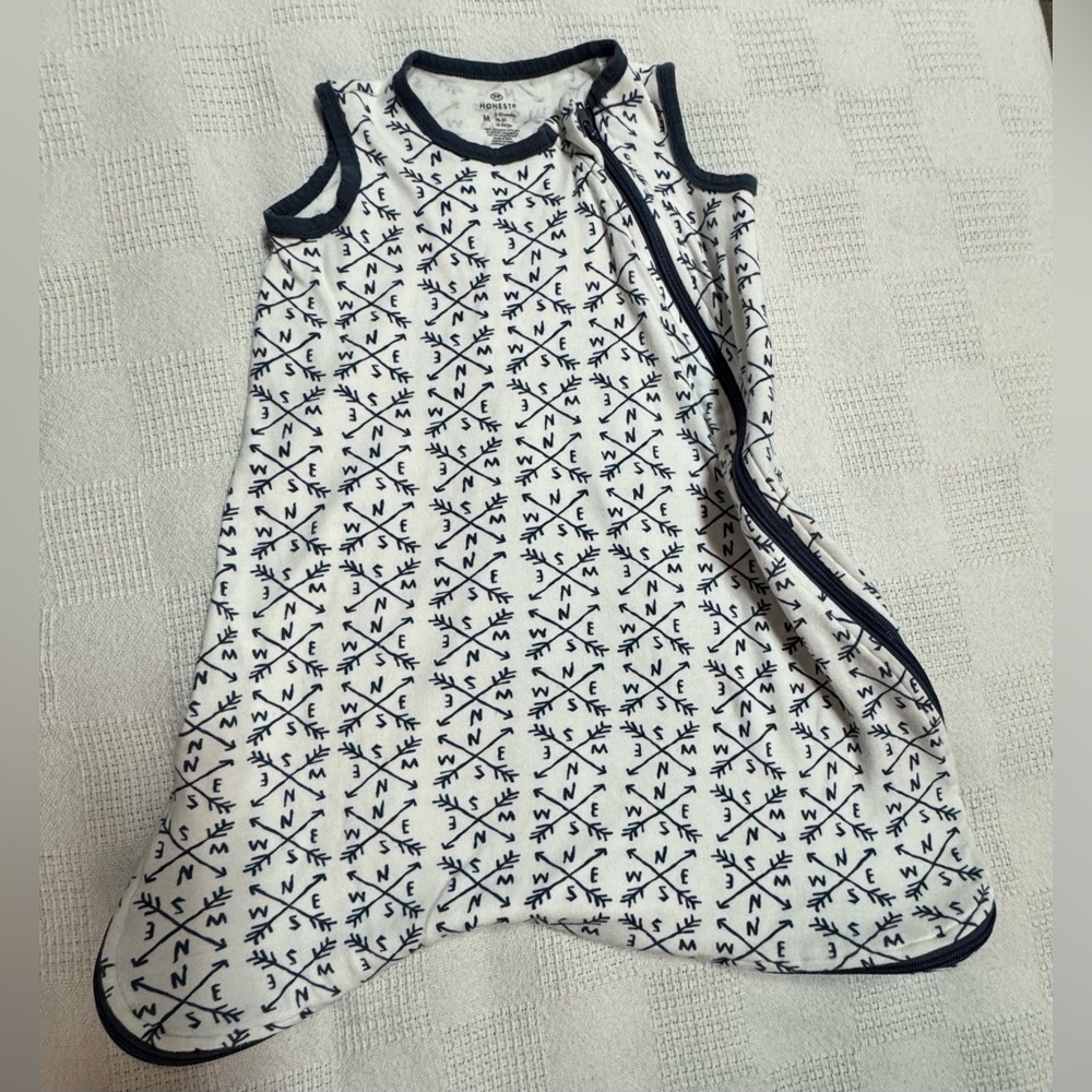 HonestBaby Baby Organic Cotton Wearable Blanket, Compass, Medium